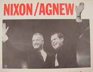 Large 4" Richard Nixon Spiro Agnew Campaign Button 